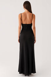 Spaghettiträger Etui Schwarzes Krawattenkleid